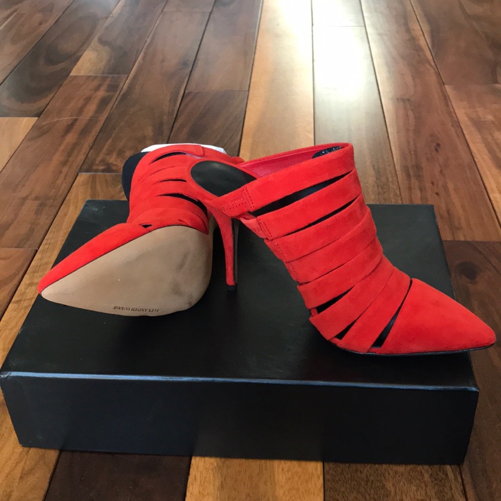 Alexander Wang Britt Suede Mule in Infrared size 6